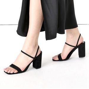 Lulus Mabrey Black Suede Strappy High Heel Sandals